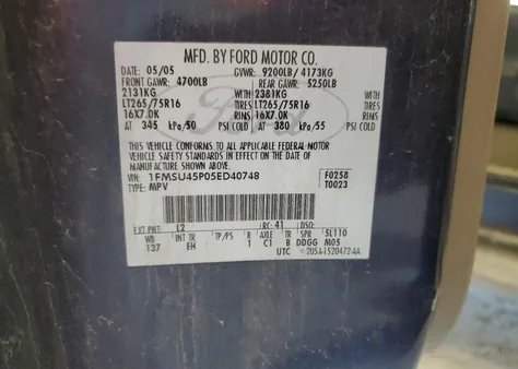 1FMSU45P05ED40748